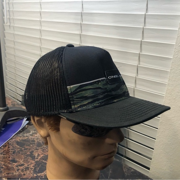 Oneill Men’s Black Green Baseball Snap Back Hats Size One - Picture 6 of 13